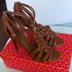 Tory Burch Brown Strappy Heels